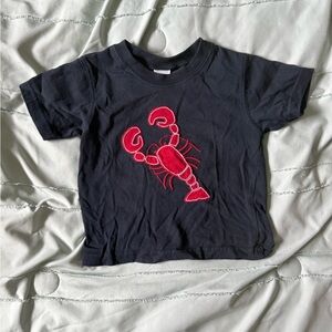 Gymboree navy Tee with Red Lobster Design